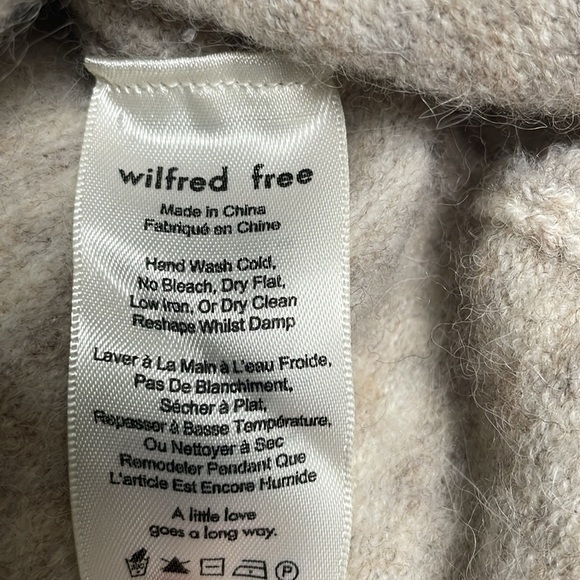 Wilfred Free sz S Yarn Made in Italy cozy soft sweater w ribbing beige/t… - Picture 6 of 8
